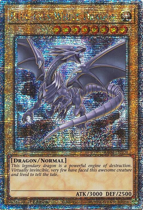 Blue-Eyes White Dragon (8th Art) (RA04-EN108 Quarter Century Secret Rare) - Quarter Century Stampede